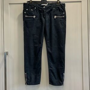 GUC Isabele Marant Etoile corduroy mid rise cropped forest green pant.